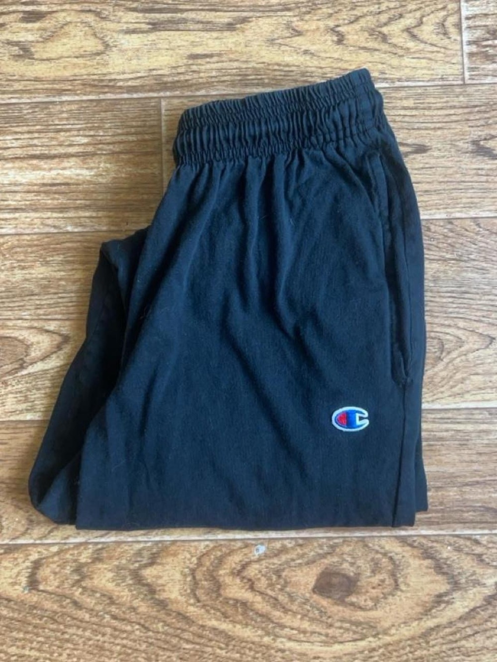 Champion Kids Black Jogger Sweatpants with Embroidered Logo